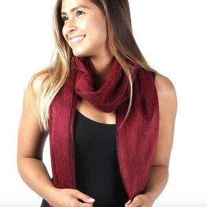 Sapphire Red Alpaca Wool Scarf from Shupaca New without Tags